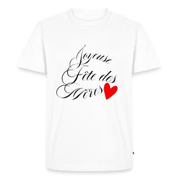 Joyeuse fête des mères - T-shirt Premium bio Homme - blanc - Devant - Nico (187cm)