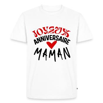 Joyeux anniversaire maman - T-shirt Premium bio Homme - blanc - Devant - Nico (187cm)