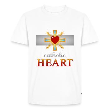 Cœur catholique - T-shirt Premium bio Homme - blanc - Devant - Nico (187cm)