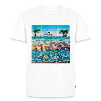 sunny day at sea side - Men's Premium Organic T-Shirt - white - Front - Nico (187cm)