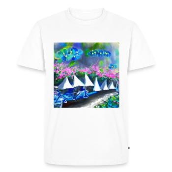 Vélo dans les montagnes printanières - T-shirt Premium bio Homme - blanc - Devant - Nico (187cm)