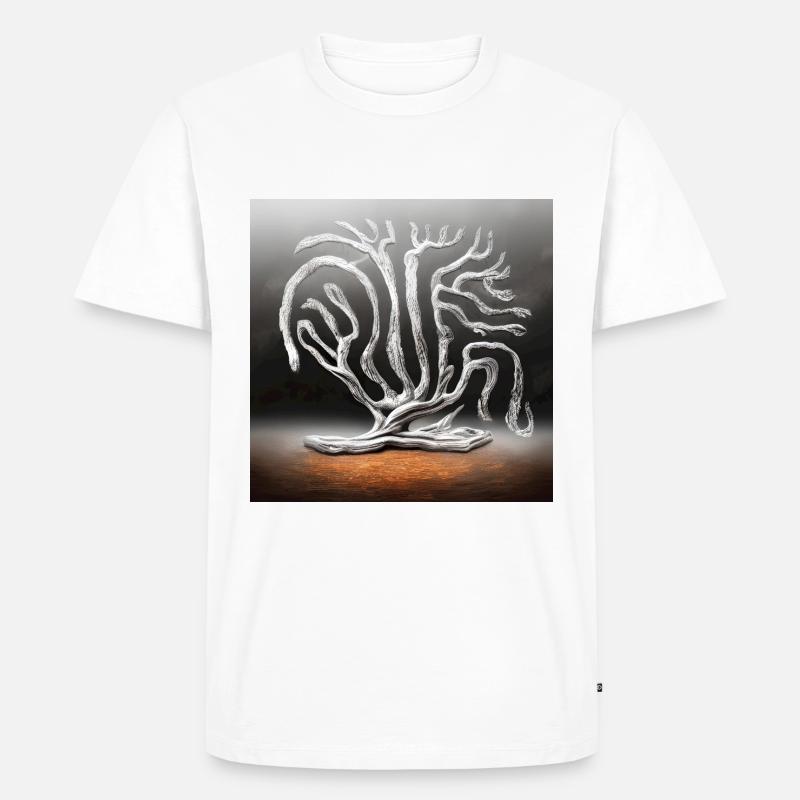 Alter Baum vom Blitz getroffen - Männer Premium Bio T-Shirt - Weiß