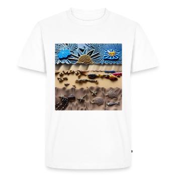 Sunny beach - Men's Premium Organic T-Shirt - white - Front - Nico (187cm)