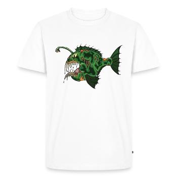 Poisson-lanterne zombie vert des profondeurs marines - T-shirt Premium bio Homme - blanc - Devant - Nico (187cm)