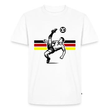 Coup de pied aérien de football Allemagne - T-shirt Premium bio Homme - blanc - Devant - Nico (187cm)