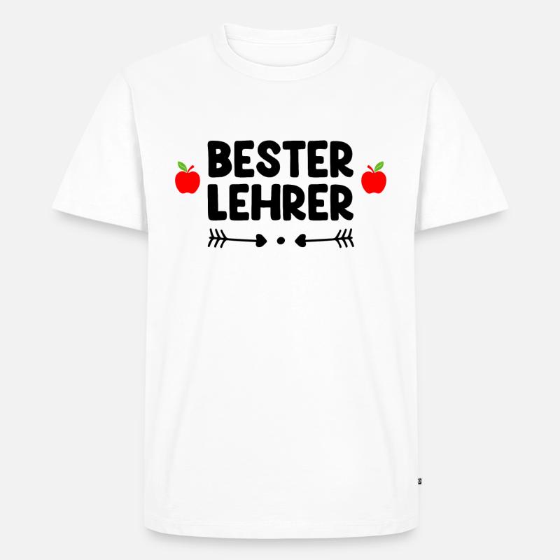 Bester Lehrer - Männer Premium Bio T-Shirt - Weiß
