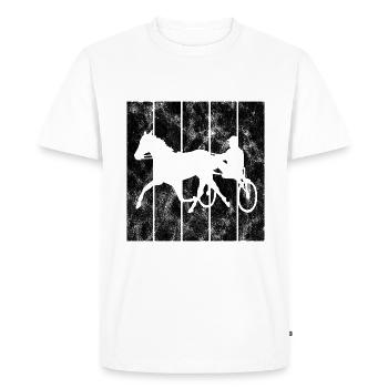 Trotteur trotter dans un style rétro ou vintage - T-shirt Premium bio Homme - blanc - Devant - Nico (187cm)