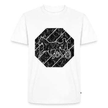 Trotter courses de trot dans un style rétro ou vintage - T-shirt Premium bio Homme - blanc - Devant - Nico (187cm)