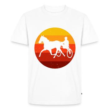 Trotter courses de trot dans un style rétro ou vintage - T-shirt Premium bio Homme - blanc - Devant - Nico (187cm)