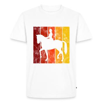 Dressage Cavalier de dressage Cheval d’équitation - T-shirt Premium bio Homme - blanc - Devant - Nico (187cm)