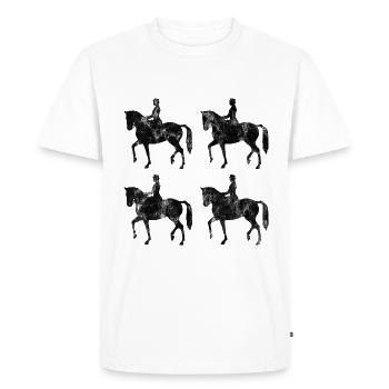 Dressage Dressage Dressage Dressage Cavalier Équitation - T-shirt Premium bio Homme - blanc - Devant - Nico (187cm)