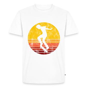 Skateboarder Skateboard Skater Skate Skateing - T-shirt Premium bio Homme - blanc - Devant - Nico (187cm)