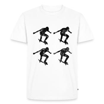 Skateboarder Skateboard Skater Skate Skateing - T-shirt Premium bio Homme - blanc - Devant - Nico (187cm)