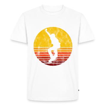 Skateboard Skateboarder Skater Skate Skateing - T-shirt Premium bio Homme - blanc - Devant - Nico (187cm)
