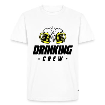 Drinking Crew Beer - Men's Premium Organic T-Shirt - white - Front - Nico (187cm)