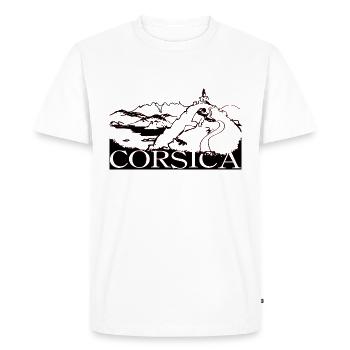 Corsica - Men's Premium Organic T-Shirt - white - Front - Nico (187cm)
