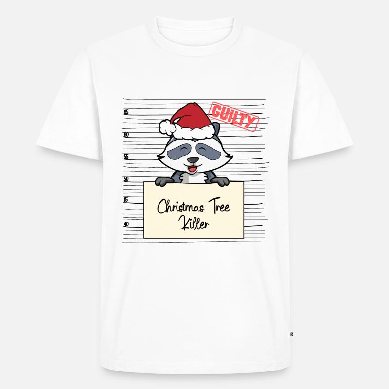 Weihnachtsbaum Umschubser Waschbär - Männer Premium Bio T-Shirt - Weiß