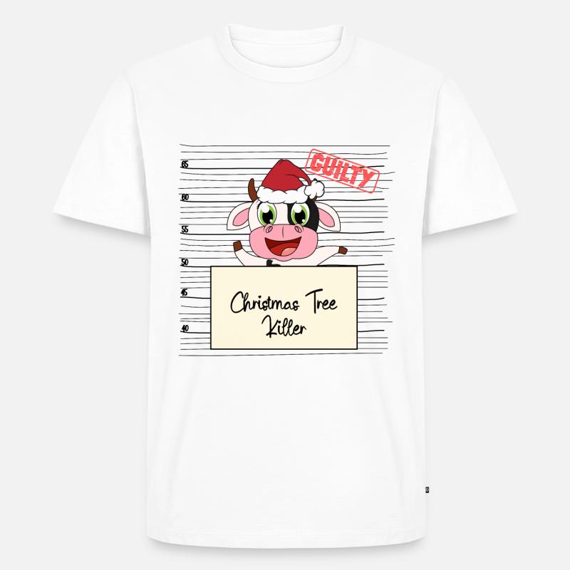 Weihnachtsbaum Umschubser Kuh - Männer Premium Bio T-Shirt - Weiß