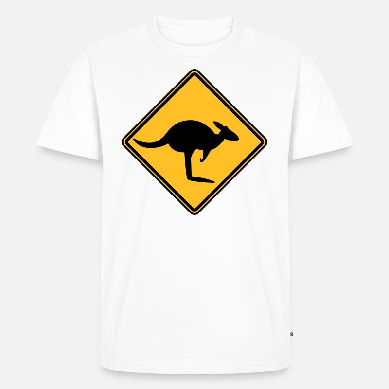 Vorsicht Känguru - Männer Premium Bio T-Shirt - Weiß