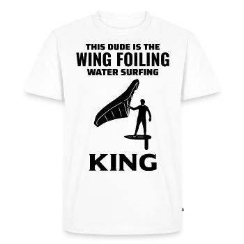 Wing Foiling Hydrofoil Surfing Surf Water Sport - Men's Premium Organic T-Shirt - white - Front - Nico (187cm)