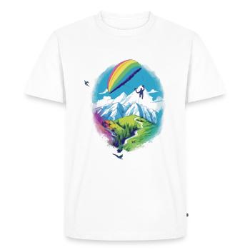 Parapente Cédric - T-shirt Premium bio Homme - blanc - Devant - Nico (187cm)