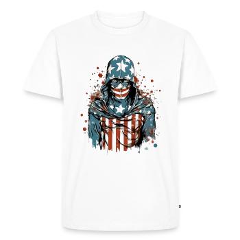 Anonyme Américain - T-shirt Premium bio Homme - blanc - Devant - Nico (187cm)