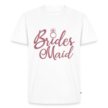 Brides Maid - Mariée Bachelorette Party Cadeau - T-shirt Premium bio Homme - blanc - Devant - Nico (187cm)