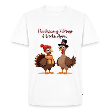 Thanksgiving Siblings - Men's Premium Organic T-Shirt - white - Front - Nico (187cm)