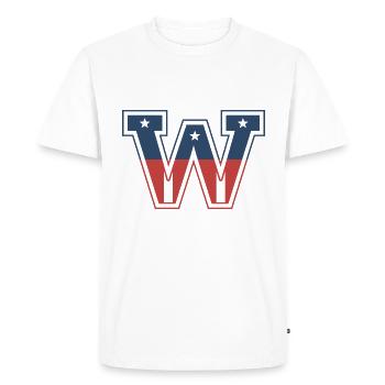 Letter W USA - Men's Premium Organic T-Shirt - white - Front - Nico (187cm)