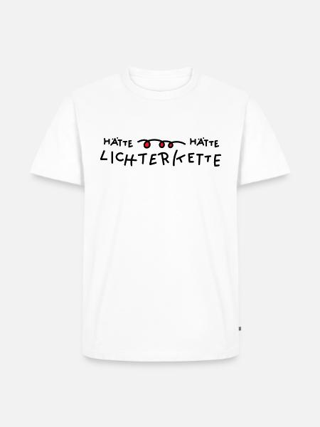 Lichterkette Sprüche - Männer Premium Bio T-Shirt - Weiß