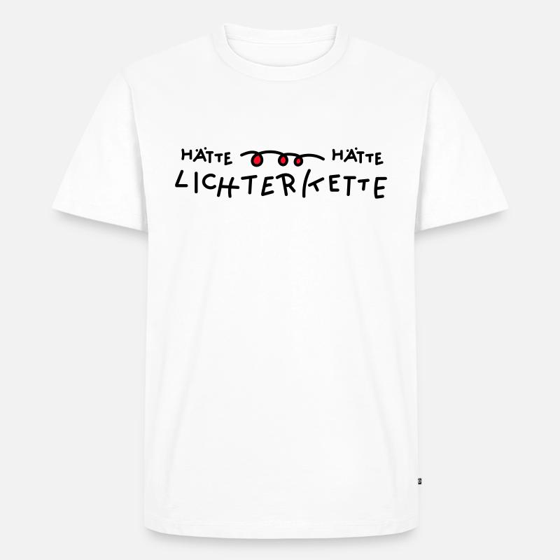 Lichterkette Sprüche - Männer Premium Bio T-Shirt - Weiß