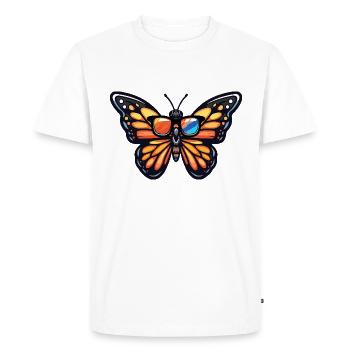 Papillon Bande dessinée cool - T-shirt Premium bio Homme - blanc - Devant - Nico (187cm)