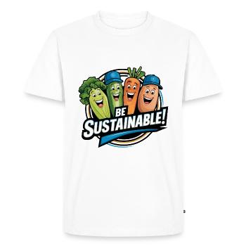 Sustainability Funny vegetables are happy for veggies - Men's Premium Organic T-Shirt - white - Front - Nico (187cm)