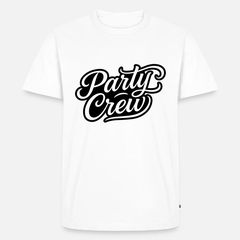 Party Crew - Männer Premium Bio T-Shirt - Weiß