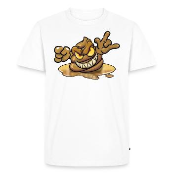 Caca à bascule - T-shirt Premium bio Homme - blanc - Devant - Nico (187cm)