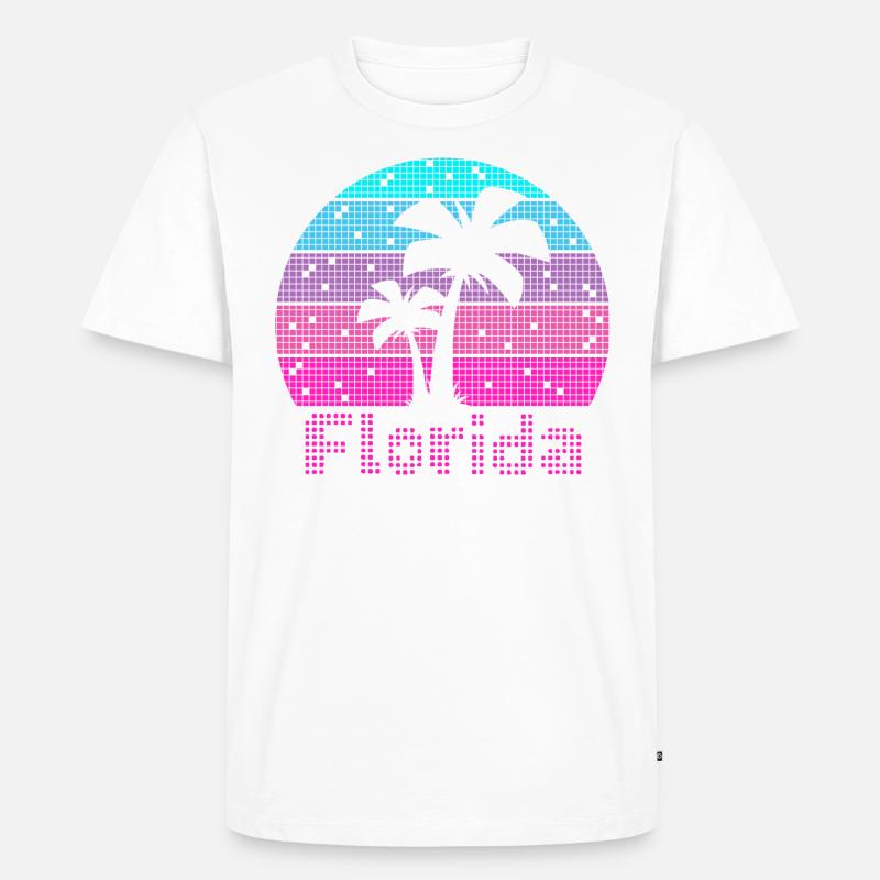 8bit Retro Florida Urlaub - Männer Premium Bio T-Shirt - undefined