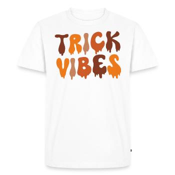 Trick Vibes Blague Drôle Halloween - T-shirt Premium bio Homme - blanc - Devant - Nico (187cm)