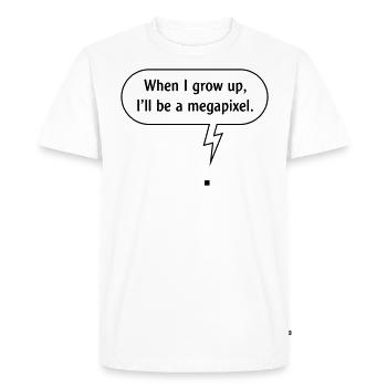 When I Grow Up, I’ll Be A Megapixel. (B / Outline) - Men's Premium Organic T-Shirt - white - Front - Nico (187cm)