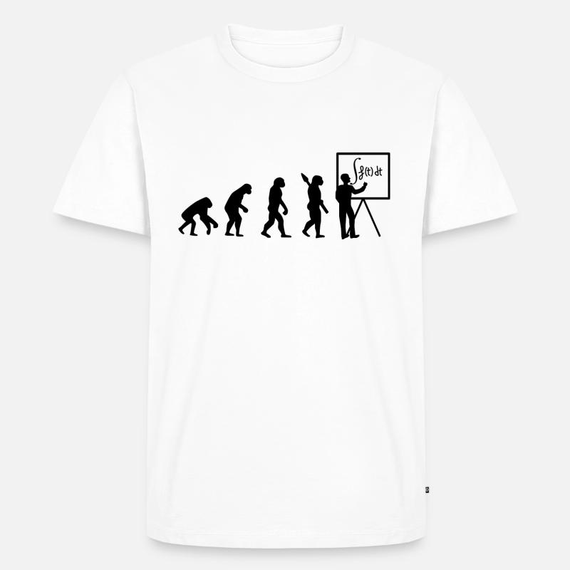 Evolution leads to math - T-shirt Premium bio Homme - blanc