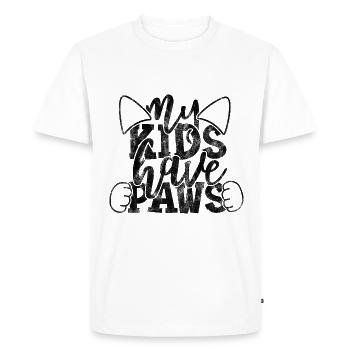 mes enfants ont des pattes chat - Drôles de dictons de chat - T-shirt Premium bio Homme - blanc - Devant - Nico (187cm)