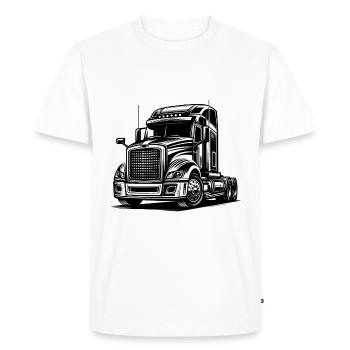 Camion, Camion Américain - T-shirt Premium bio Homme - blanc - Devant - Nico (187cm)