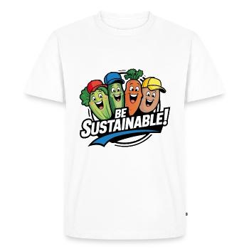 Sustainability Funny vegetables are happy for veggies - Men's Premium Organic T-Shirt - white - Front - Nico (187cm)