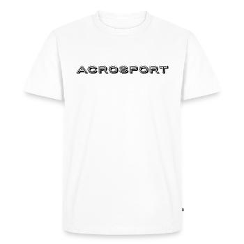 T shirt acrosport - T-shirt Premium bio Homme - blanc - Devant - Nico (187cm)