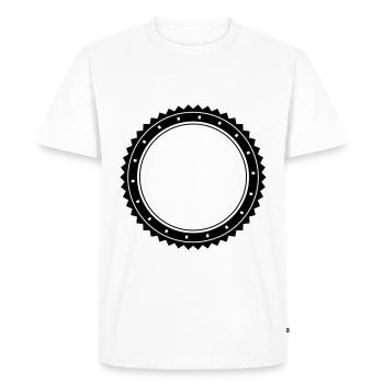 circle emblem - Men's Premium Organic T-Shirt - white - Front - Nico (187cm)