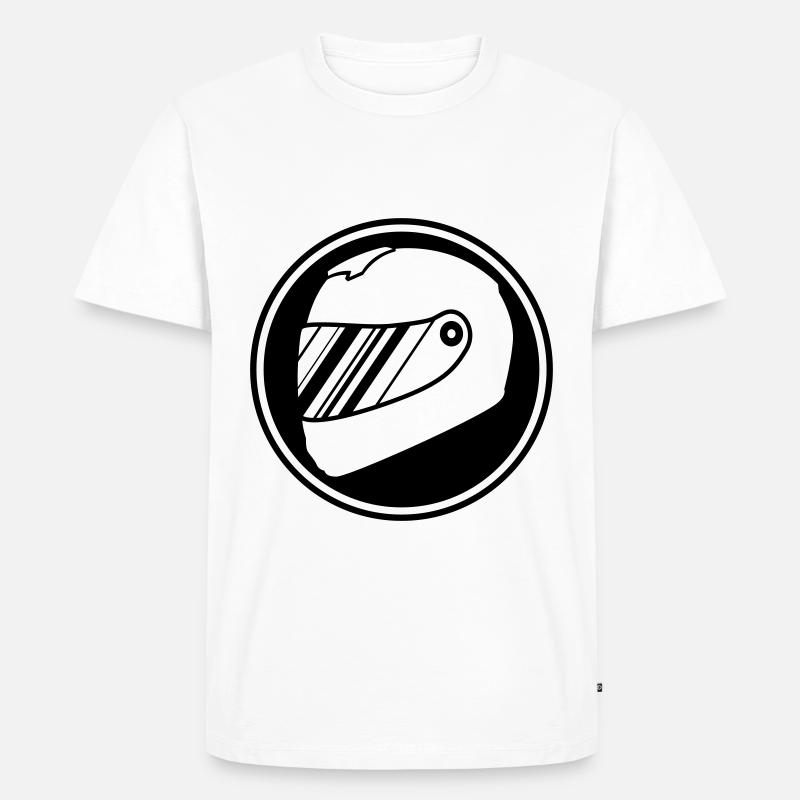 Rennfahrer helm racing - Männer Premium Bio T-Shirt - Weiß