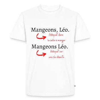 Cadeau humour orthographe grammaire drôle - T-shirt Premium bio Homme - blanc - Devant - Nico (187cm)