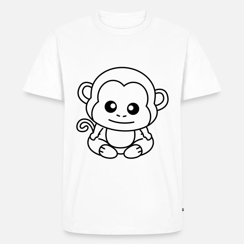 Affe Comic Tier - Männer Premium Bio T-Shirt - Weiß