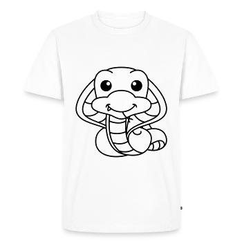 Serpent Cobra Comic Animal - T-shirt Premium bio Homme - blanc - Devant - Nico (187cm)