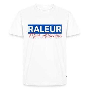 râleur mais adorable - T-shirt Premium bio Homme - blanc - Devant - Nico (187cm)