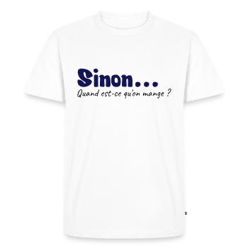 Quand est ce qu'on mange - T-shirt Premium bio Homme - blanc - Devant - Nico (187cm)